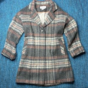 Helene Berman London Plaid Wool Blend Long Coat
